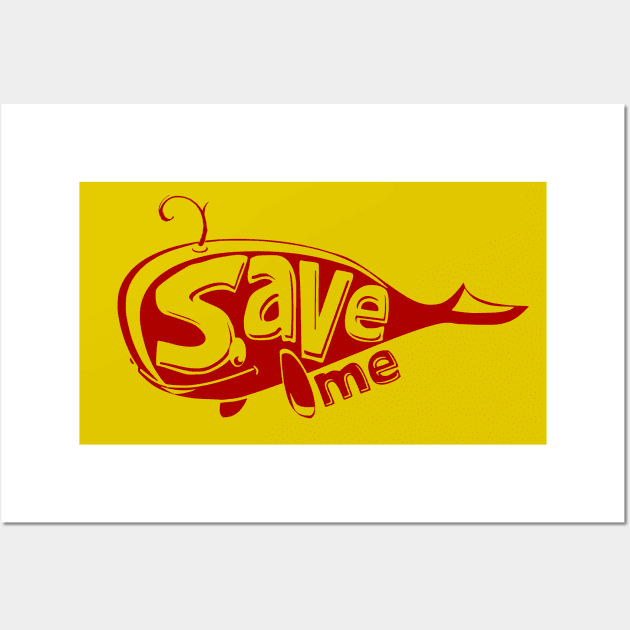 Save me save the whales cute illustration Wall Art by SpaceWiz95